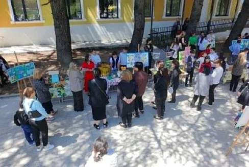 Participants gathering during the cultural collaboration