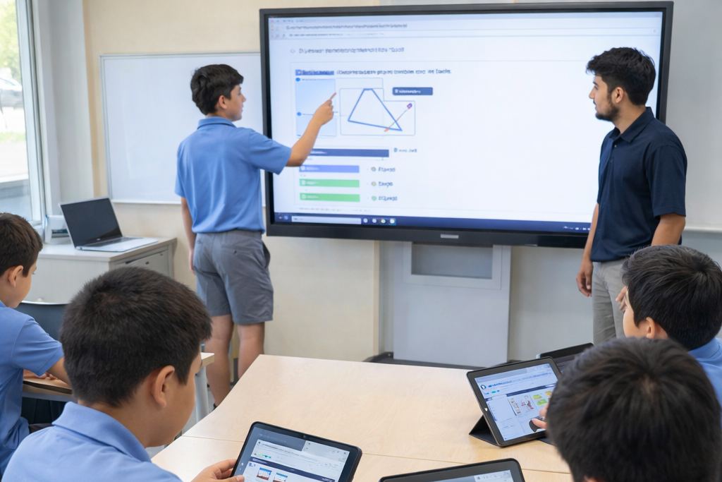 Blended and Technology-Enabled Learning at Shri Ram Global School - Students using digital tools